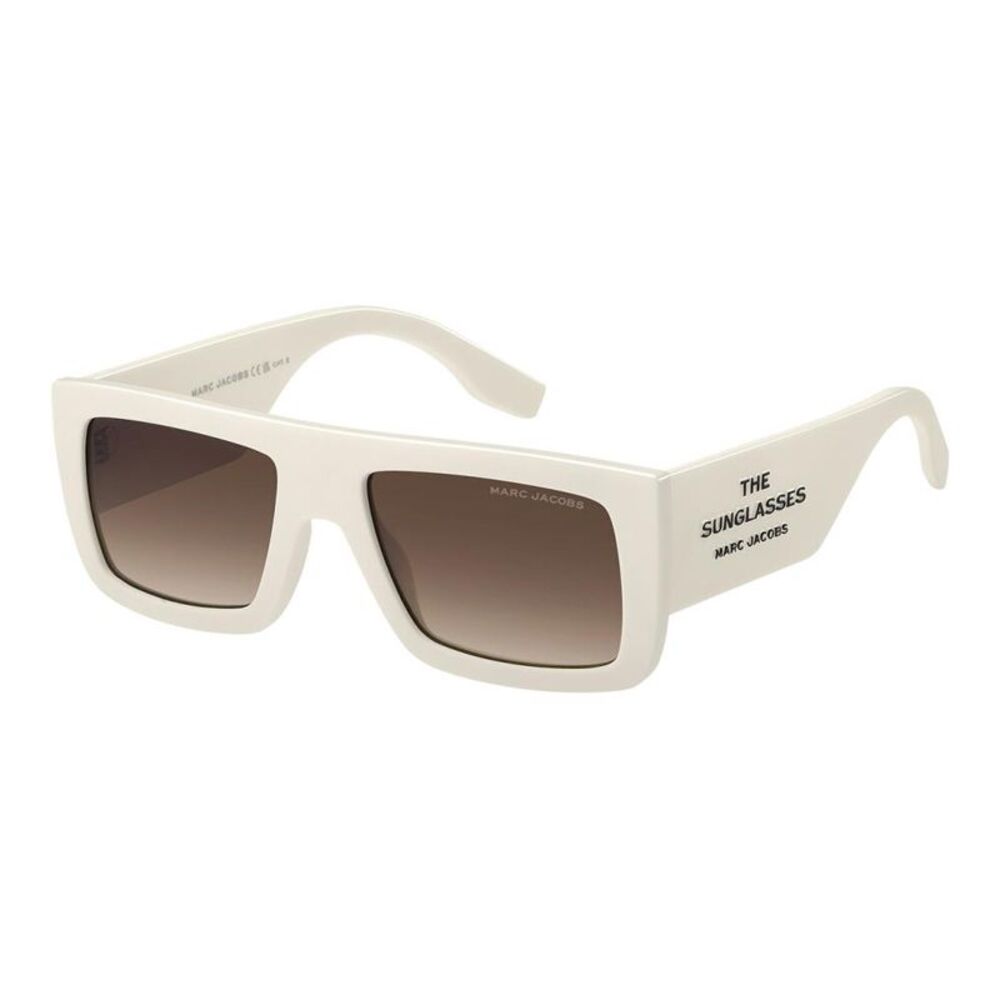 Marc Jacobs Sunglasses Rectangle Full Rim, White Frame and Brown Gradient Lens